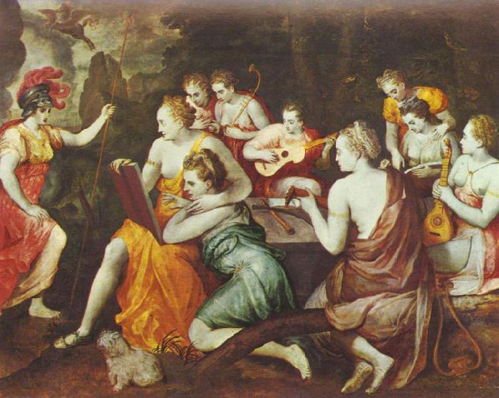 Frans Floris de Vriendt Athene bei den Musen Sweden oil painting art